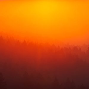 Il cielo rosso a causa di fumo e fiamme nelle zone del Camp Fire