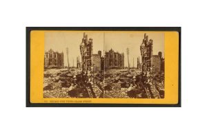 Fotografia stereoscopica del 1871 che mostra le rovine dopo l'incendio di Chicago dello stesso anno, dalla collezione della New York Public Library