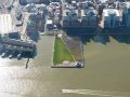 Vista dall'alto del porto di Hoboken, New Jersey, sul fiume Hudson